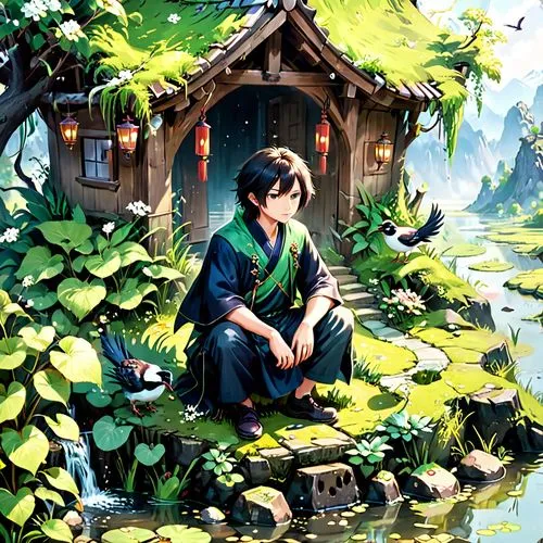 fingon,hanji,teahouse,onsen,hachani,maoyuan,horikawa,perched on a log,ryokans,inuyasha,kuchiki,shinran,eguren,tsubo,wishing well,ryunosuke,shrines,ryokan,dororo,muramasa,Anime,Anime,General