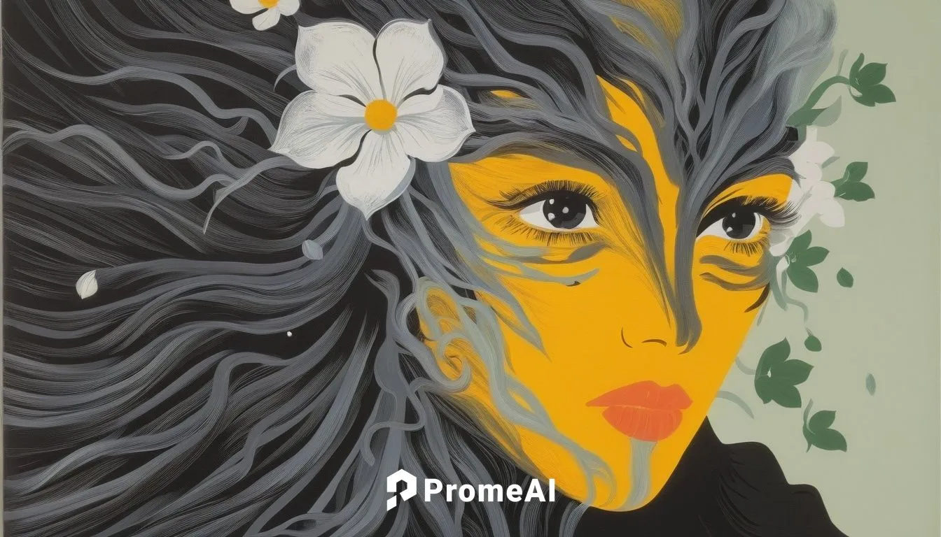 flower painting,girl in flowers,flowers png,roy lichtenstein,girl with tree,frangipani,girl in a wreath,flora,dryad,ikebana,elven flower,wattleseed,braque saint-germain,dali,el salvador dali,yellow pe