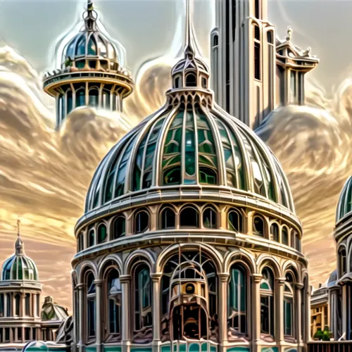 saint isaac's cathedral,capitol buildings,saint paul,roof domes,capitolio,temple of christ the savior,metropolis,saint peter's basilica,fantasy city,vatican city flag,st peter's basilica,st pauls,worl