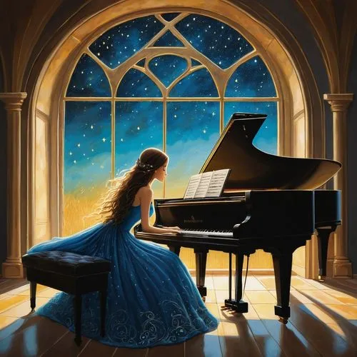 pianist,pianoforte,concerto for piano,piano,piano player,piano lesson,serenade,the piano,cute girl playing piano,woman playing,sonnambula,concerto,grand piano,pianissimo,play piano,rachmaninoff,pianola,piano notes,steinway,serenata,Illustration,Abstract Fantasy,Abstract Fantasy 19