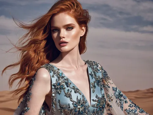 sahara,evening dress,girl on the dune,redheaded,vanity fair,redhair,arabian,ginger rodgers,redheads,vogue,admer dune,female model,redhead,gown,long dress,red head,model beauty,desert flower,girl in a long dress,jeweled,Art,Classical Oil Painting,Classical Oil Painting 18