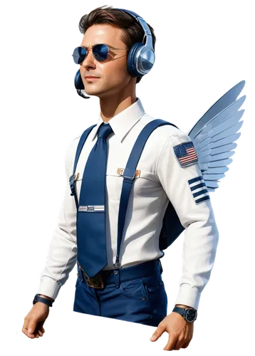 sportacus,business angel,pubg mascot,derivable,glider pilot,gangnam,airman,bose,sennheiser,thomashefsky,flyboy,aeroperu,angelman,dj,aeroflex,falco,aircraftman,airfone,airpod,wing blue white,Illustration,Realistic Fantasy,Realistic Fantasy 25