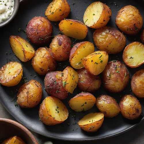 Create a recipe for perfectly crispy phase potatoes that will delight your taste buds.,roasted potatoes,rosemary potatoes,ukrainian dill potatoes,lyonnaise potatoes,fried potatoes,country potatoes,bak