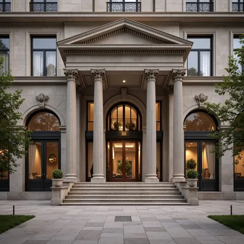 apthorp,gleneagles hotel,athenaeum,palladianism,tulane,peabody institute,portico,mfa,hotel hall,court building,kempinski,luxury hotel,henry g marquand house,beverly hills hotel,nyu,texasinst,langham,building exterior,benaroya,amanresorts