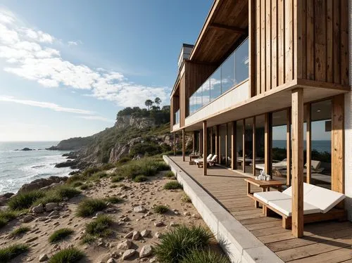 dunes house,oceanfront,beach house,beachfront,beachhouse,esalen,house by the water,amanresorts,summer house,wood and beach,seaside view,wooden decking,oceanview,beach hut,deckhouse,shorefront,snohetta,beach resort,holiday villa,ocean view