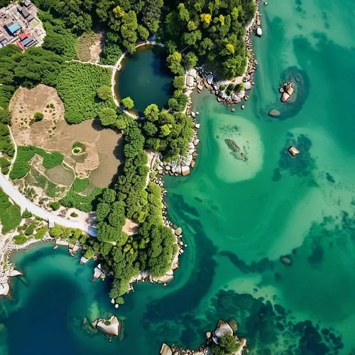 popeye village,spiez,lake annecy,attersee,mainau,cavtat,balaton,lake balaton,mahogany bay,lake bled,artificial islands,lake thun,over water bungalows,kravice,lake zurich,lake geneva,flying island,annecy,lake cuomo,aerial view of beach