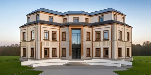 this is an image of a mansion at dusk,palladian,palladianism,herrenhausen,mansion,holburne,pavlovsk,Photography,General,Realistic