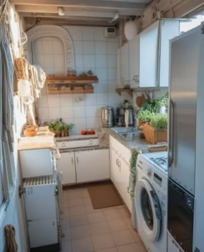 laundry room,kitchen interior,kitchenette,vintage kitchen,kitchen,the kitchen,tile kitchen,clothes dryer,kitchen equipment,kitchen cabinet,big kitchen,new kitchen,kitchen design,household appliances,major appliance,appliances,kitchen shop,kitchen cart,under-cabinet lighting,household appliance accessory,Photography,General,Realistic