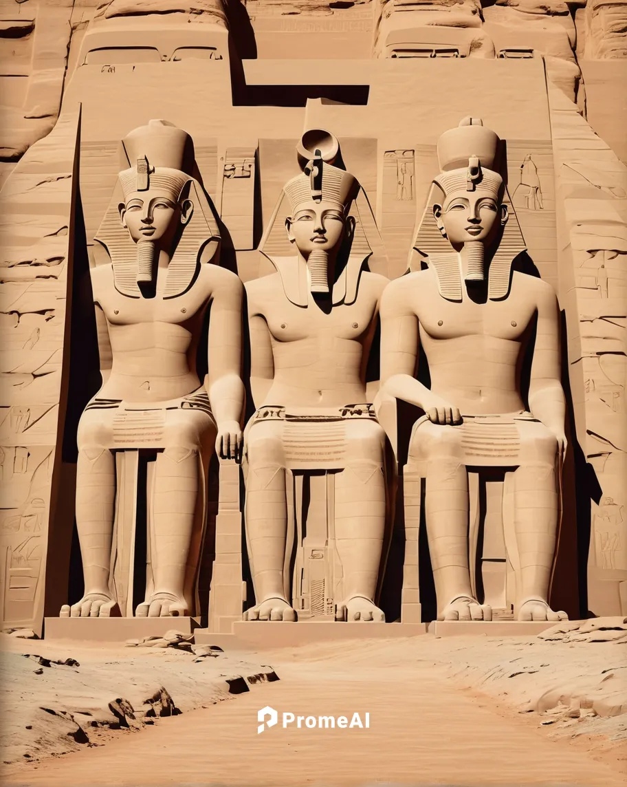 Imagine capturing the awe-inspiring beauty of Abu Simbel in vivid detail.,abu simbel,ramses ii,pharaohs,sand sculptures,egyptology,sphinx,pharaonic,egyptian temple,hieroglyphs,ancient egypt,the sphinx