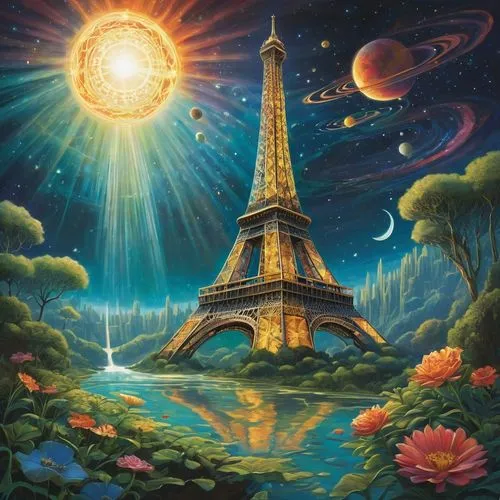 french digital background,eiffel,paris,parigi,eiffel tower,the eiffel tower,eifel,lachapelle,fantasy picture,pariz,parisii,landscape background,universal exhibition of paris,world digital painting,parisian,bonjour,champ de mars,paris clip art,parisien,soir,Illustration,Paper based,Paper Based 17