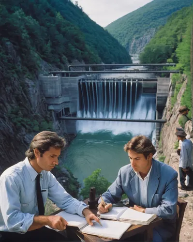 Write a dialogue between engineers discussing the efficiency of a hydropower plant.,hydroelectricity,hydropower plant,toktogul dam,dam,environmental engineering,whitewater,sluice,pearl river,water res