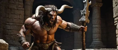 minotaur,barbarian,hercules,male character,biblical narrative characters,cave man,messenger of the gods,fantasy warrior,daemon,hercules winner,greek god,spartan,dark elf,warlord,male elf,raider,sparta,massively multiplayer online role-playing game,mythological,gladiator,Art,Classical Oil Painting,Classical Oil Painting 23