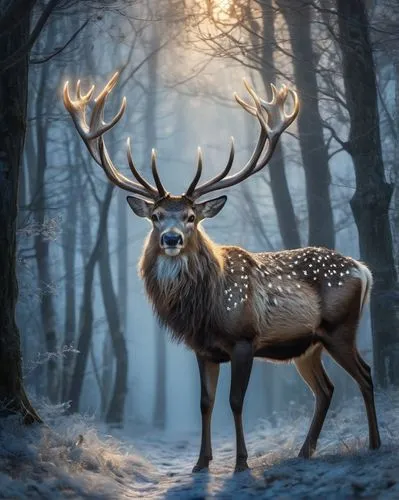 winter deer,european deer,deer illustration,whitetail,fallow deer,pere davids deer,forest animal,red deer,male deer,christmas deer,glowing antlers,deers,pere davids male deer,stag,deer,rudolf,antler velvet,fallow deer group,raindeer,winter animals,Illustration,Realistic Fantasy,Realistic Fantasy 43