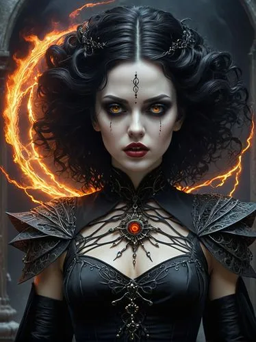 the enchantress,sorceress,fire angel,fantasy art,dark angel,fire heart,vampire woman,fantasy woman,evil woman,gothic woman,gothic portrait,fire siren,fantasy portrait,goth woman,fire-eater,priestess,dark art,queen of the night,fiery,the witch,Photography,General,Sci-Fi