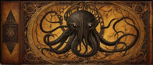 illithid,cthulhu,azathoth,octoechos,octopus,cephalopod,tentacular,lovecraftian,hastur,kraken,squid game card,hastula,octopus vector graphic,lovecraft,octopi,vecna,eldritch,ood,tentaculata,intersquid,Illustration,Realistic Fantasy,Realistic Fantasy 33