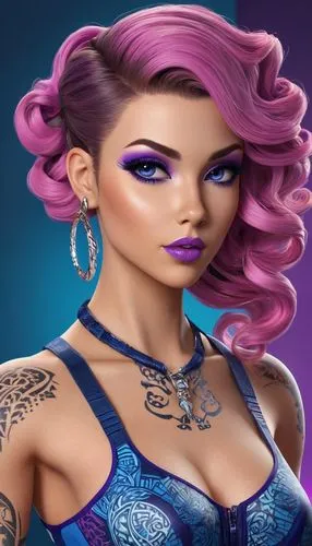 derivable,jeffree,mesmero,horoscope libra,violetta,tattoo girl,Unique,3D,3D Character