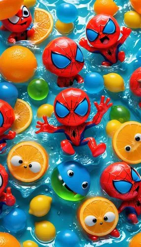 rubber ducks,superhero background,inflatable pool,water balloons,colorful water,school of fish,kawaii people swimming,children's background,ball pit,crayfish party,cartoon video game background,pool water surface,bath balls,gummies,seamless pattern,fishes,fish in water,underwater background,playmat,white water inflatables,Unique,3D,3D Character