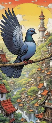 bird kingdom,kathmandu,bird bird kingdom,oriental painting,nepal,asian bird,dove of peace,china southern airlines,qinghai,chinese art,city pigeon,cool woodblock images,doves of peace,peace dove,shirakami-sanchi,bhutan,blue bird,asian vision,bird flying,teal blue asia,Illustration,Japanese style,Japanese Style 11