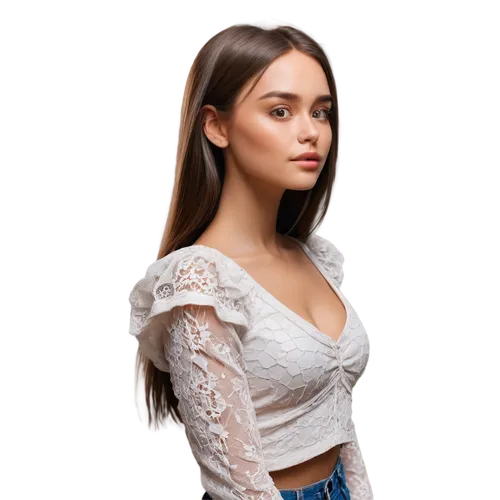 bodice,cotton top,women's clothing,girl on a white background,blouse,female model,girl in t-shirt,see-through clothing,model,long-sleeved t-shirt,young woman,bolero jacket,vintage lace,women clothes,liberty cotton,beautiful young woman,beautiful model,eurasian,pale,white shirt,Photography,Documentary Photography,Documentary Photography 16