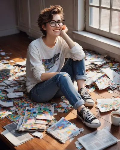 pile of newspapers,ginsberg,wolitzer,newspapers,feldblum,jigsaws,puzzles,jenji,librarian,photo session in torn clothes,puzzling,book glasses,tracer,bookworm,scrapbooks,maddow,with glasses,watsky,puzzlers,nerd,Photography,Black and white photography,Black and White Photography 13