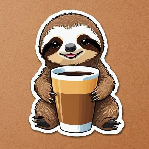 pygmy sloth,coffee background,slothbear,coffee tea illustration,cute coffee,kopi luwak,coffee icons,drinking coffee,pandoro,kopi,capuchino,macchiato,dribbble icon,coffee cup,mocaccino,little panda,coffee can,i love coffee,coffee,dribbble,Unique,Design,Sticker