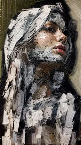 a woman with paper around her neck,rone,dussel,girl in cloth,veiled,viveros,girl with cloth,Landscape,Landscape design,Landscape Plan,None