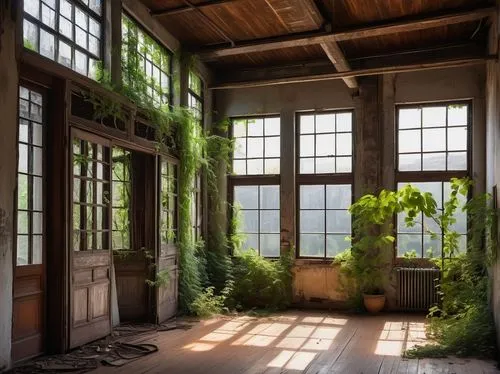 sunroom,overgrowth,wooden windows,abandoned place,abandoned places,old windows,abandoned room,windows wallpaper,french windows,abandoned house,windows,dandelion hall,indoor,window frames,houseplants,conservatory,greenhouse,rustic aesthetic,abandoned,verdant,Conceptual Art,Daily,Daily 28