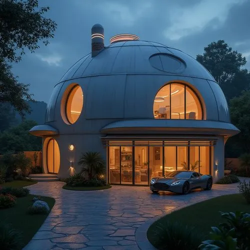 roof domes,round house,3d rendering,futuristic architecture,round hut,odomes