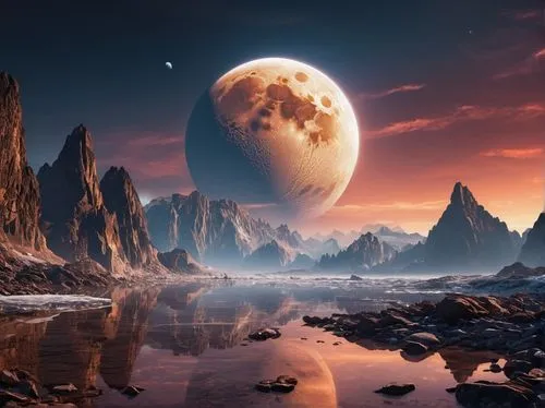 lunar landscape,alien planet,alien world,barsoom,fantasy landscape,moonscape,Photography,General,Realistic