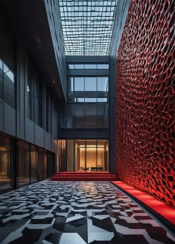 atrium,boijmans,bobst,adjaye,glass wall,atriums,quadriennale,modern office,floor tiles,glass blocks,terrazzo,lobby,corridors,hallway,kunstverein,inside courtyard,contemporary,architekten,soumaya museum,bocconi,Photography,Artistic Photography,Artistic Photography 11