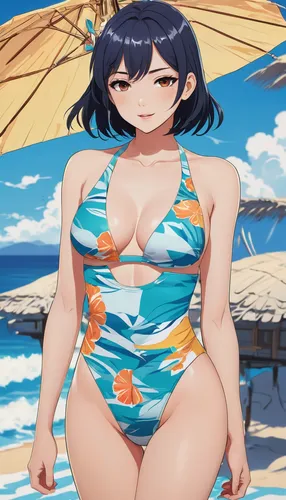 beach background,one-piece swimsuit,hinata,mai tai,sanya,summer swimsuit,swimsuit,beach scenery,honolulu,烧乳鸽,summer background,bathing suit,maya,two piece swimwear,swim suit,tankini,beach chair,sonoda love live,swimwear,beach sports,Illustration,Japanese style,Japanese Style 06