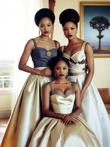 the three prettiest african-american actresses,a couple of people standing on a couch,golden weddings,empresses,beautiful african american women,thembi,tswana,countesses