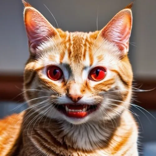 3rd eye,a close up of a cat with very big red eyes,purgatoire,mau,catdgory,funny cat,cat image,omc