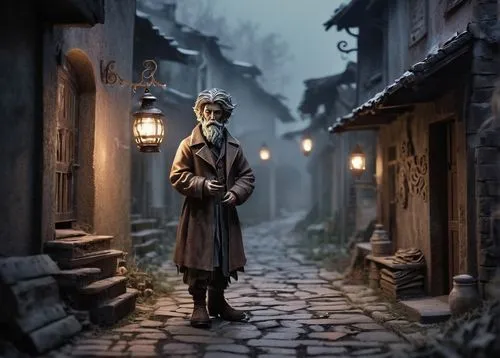 medieval street,dickensian,pilgrim,syberia,lamplighter,monk,street lantern,troubador,world digital painting,vetinari,innkeeper,merchant,the wanderer,old woman,skotnikov,nightwatchman,townsfolk,jiangshi,fantasy picture,man with umbrella,Unique,Paper Cuts,Paper Cuts 09