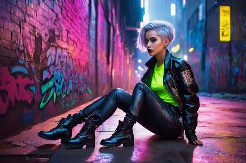 neon,neon makeup,neon body painting,cyberpunk,neon colors,neon lights,neon light,neon arrows,punk,catwoman,puma,wallis day,femme fatale,electro,futuristic,latex,latex clothing,pixie,birds of prey-night,neon ghosts,Illustration,Vector,Vector 09