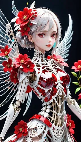 celestial chrysanthemum,artist doll,red chrysanthemum,flower fairy,painter doll,designer dolls,doll figure,angel figure,porcelain rose,chrysanthemum cherry,marionette,red dahlia,cloth doll,female doll,fashion doll,3d figure,chrysanthemum,the japanese doll,japanese doll,blood maple,Anime,Anime,General