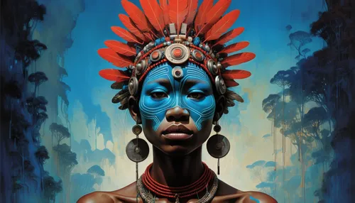 african art,shamanic,warrior woman,aborigine,african woman,shamanism,indigenous painting,tribal chief,headdress,african culture,mystique,voodoo woman,african american woman,colonization,aborigines,afar tribe,the american indian,first nation,red chief,native american,Conceptual Art,Fantasy,Fantasy 01