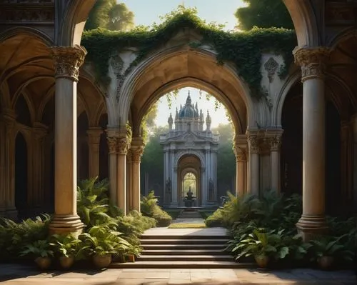 rivendell,hall of the fallen,theed,archways,labyrinthian,silmarillion,alfheim,seregil,venanzio,entrada,grandeur,portal,nargothrond,deltora,castle of the corvin,sylvania,karakas,valentia,gondolin,archway,Conceptual Art,Oil color,Oil Color 01