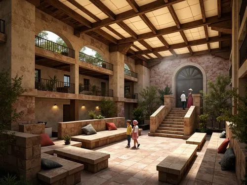 atriums,courtyards,inside courtyard,courtyard,lobby,3d rendering,atrium,hotel lobby,hacienda,3d render,patios,3d rendered,breezeway,sansar,cochere,render,entrance hall,patio,loft,habitaciones