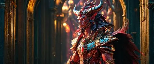 пусто,a large red dragon statue in a gothic - inspired room,tenno,akhnaten,angusta,elashyi,aamoth,repulsa