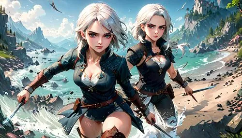 ciri,amazons,sorceresses,dark elf,witcher,gwent,vinland,blackrock,imerys,krietor,female warrior,mystara,longbows,dagestanis,northmen,norsemen,everquest,cirta,beleriand,clanranald,Anime,Anime,General