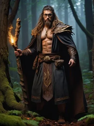 thorin,male elf,heroic fantasy,barbarian,male character,fantasy picture,druid,lord who rings,norse,cave man,biblical narrative characters,runes,forest man,fantasy warrior,dane axe,dwarf sundheim,vax figure,god of thunder,odin,woodsman,Illustration,Realistic Fantasy,Realistic Fantasy 32