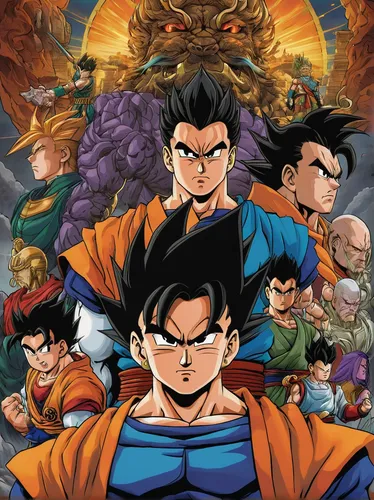 takikomi gohan,son goku,dragon ball,dragonball,goku,dragon ball z,vegeta,hero academy,super cell,sakana,nikuman,cover,kai-lan,game arc,9,dragon slayers,would a background,anime cartoon,shinkiari,bakwan,Illustration,American Style,American Style 01