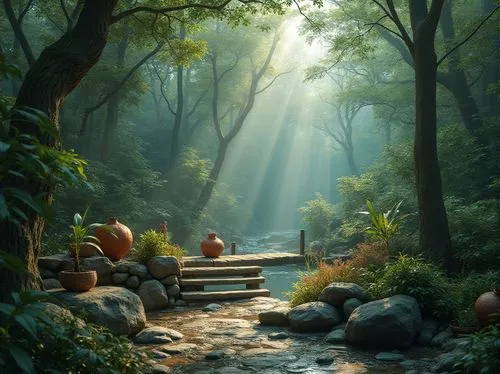 forest path,forest landscape,wooden path,fantasy landscape,fantasy picture,autumn forest,hiking path,enchanted forest,pathway,the mystical path,world digital painting,fairy forest,fairytale forest,forest glade,autumn idyll,wooden bench,nature landscape,stone bench,autumn scenery,landscape background,Photography,General,Realistic