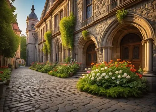 lviv,prague,prague monastery,rothenburg,pologne,poland,cobblestones,eastern europe,the cobbled streets,tallinn,medieval street,quedlinburg,luxembourg,hildesheim germany,kosice,prag,allemagne,praha,germany,monastery garden,Art,Classical Oil Painting,Classical Oil Painting 12