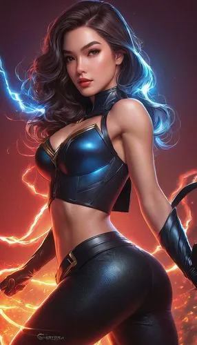 psylocke,chunli,isabela,kittani,elektra,asami,kitana,liliana,vayne,blackfire,fiora,electro,rafaela,nessa,electrify,azula,electrica,amihan,xmen,yavana,Conceptual Art,Fantasy,Fantasy 03