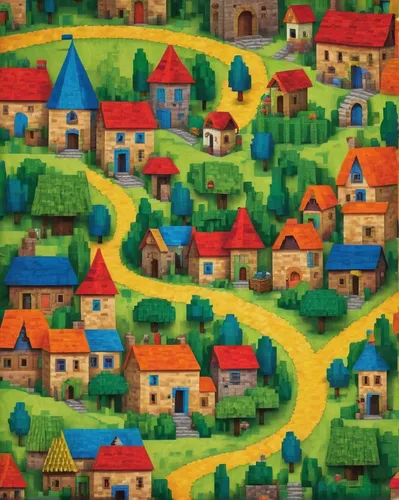 escher village,villages,jigsaw puzzle,houses clipart,villagers,oktoberfest background,children's background,aurora village,folk art,mountain village,playmat,vegetables landscape,tileable patchwork,blocks of houses,knight village,french digital background,khokhloma painting,village baby,placemat,münsterland,Art,Artistic Painting,Artistic Painting 47