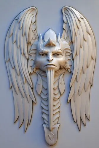 bas relief sculpture,an image of the face of a winged angel on a white wall,eagle head,garuda,weathervane design,tengu,png sculpture,russian imperial eagle,Photography,General,Realistic