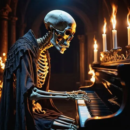 pianist,danse macabre,skeleltt,piano player,vintage skeleton,piano,vanitas,dance of death,organist,skeletal,memento mori,day of the dead skeleton,jazz pianist,concerto for piano,the piano,human skeleton,choir master,classical music,player piano,composer,Photography,General,Realistic