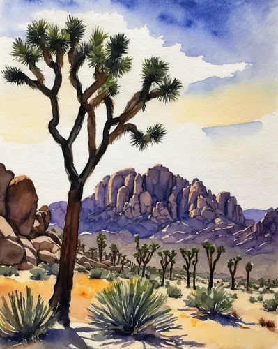 desert landscape,desert desert landscape,joshua trees,watercolor pine tree,desert background,arid landscape,joshua tree national park,mesquite flats,desert plants,red rock canyon,desert plant,the desert,watercolor background,mojave desert,watercolor sketch,watercolor cactus,desert,capture desert,mojave,watercolor,Art,Artistic Painting,Artistic Painting 36